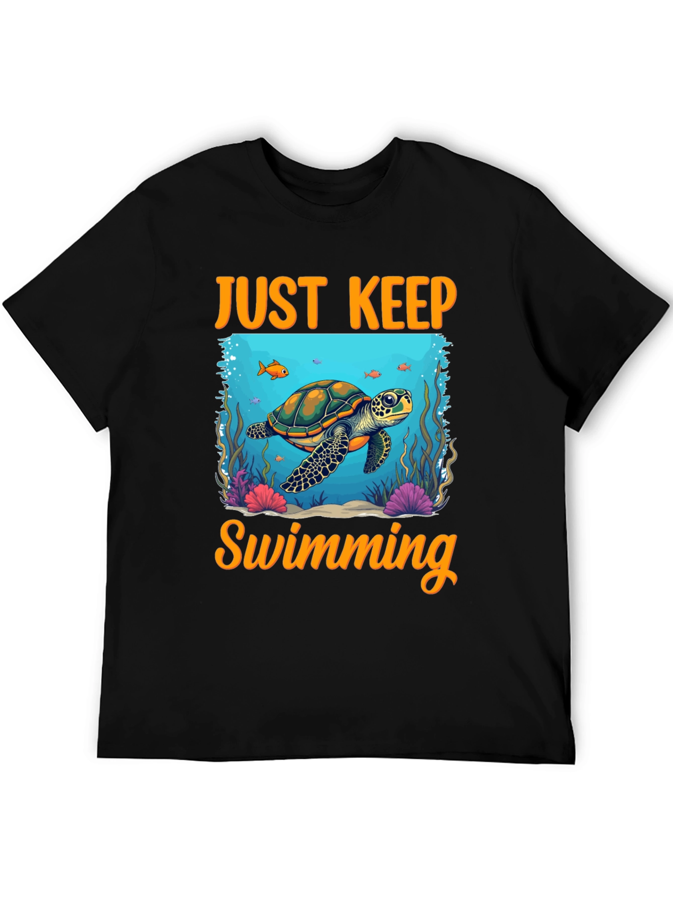 Just Keep Swimming Turtle Graphic Tee
