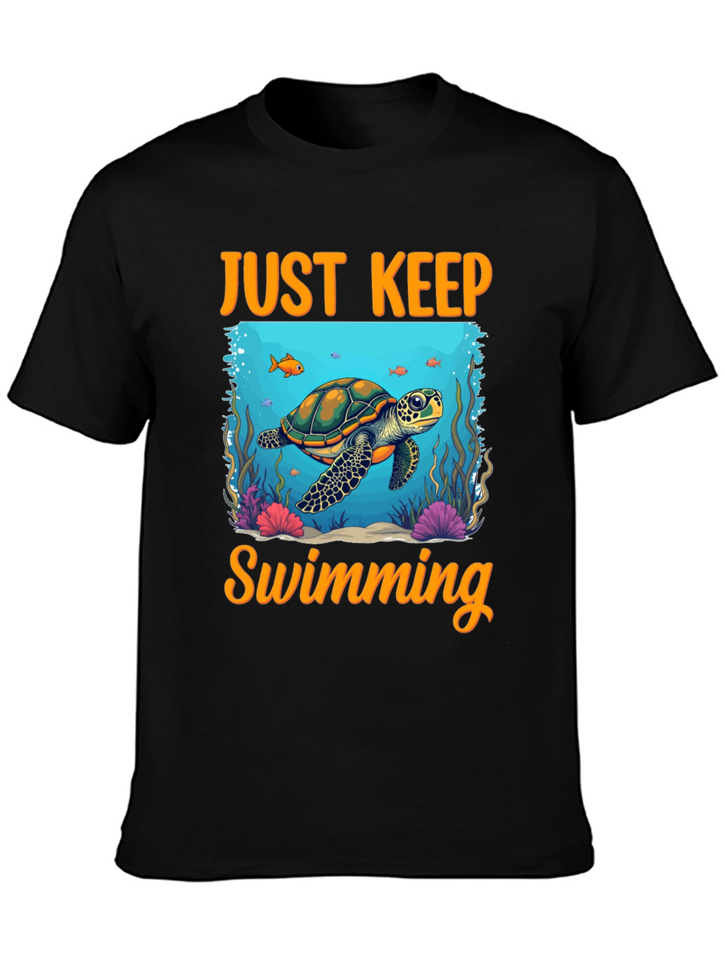 Just Keep Swimming Turtle Graphic Tee