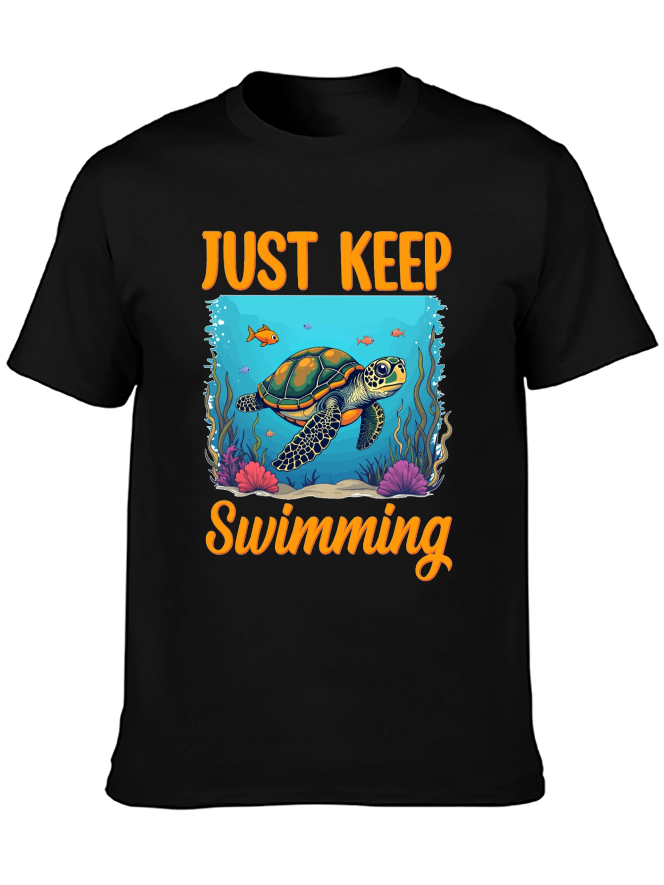Just Keep Swimming Turtle Graphic Tee