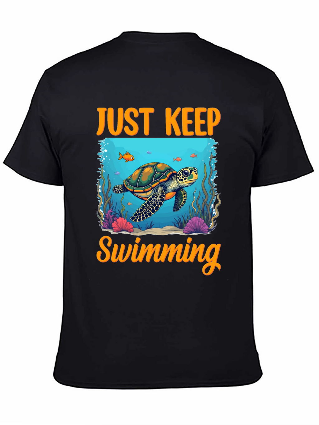 Just Keep Swimming Turtle Graphic Tee