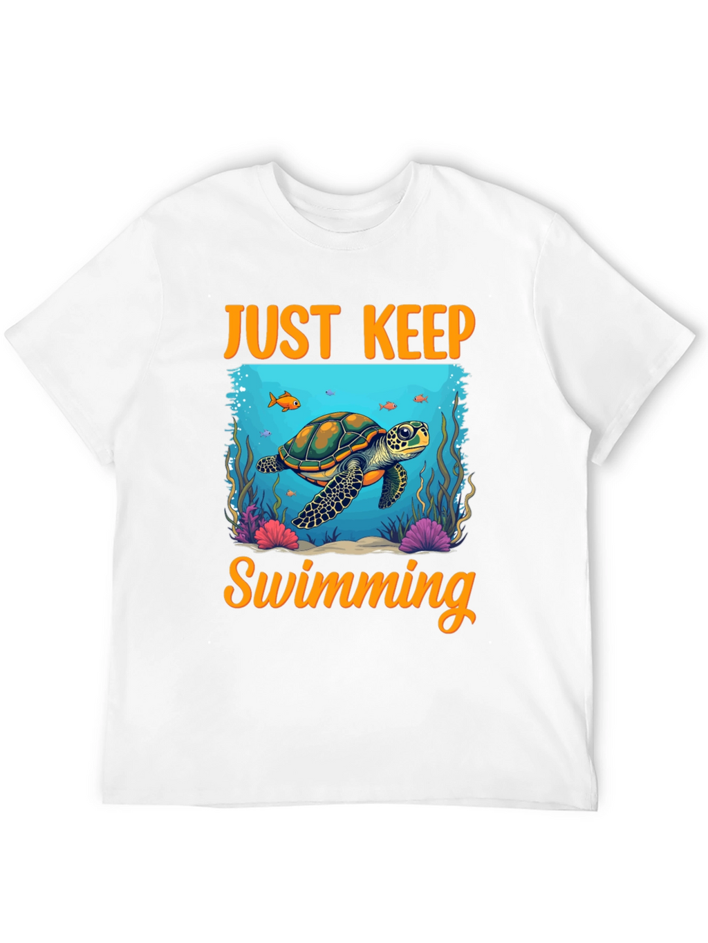 Just Keep Swimming Turtle Graphic Tee