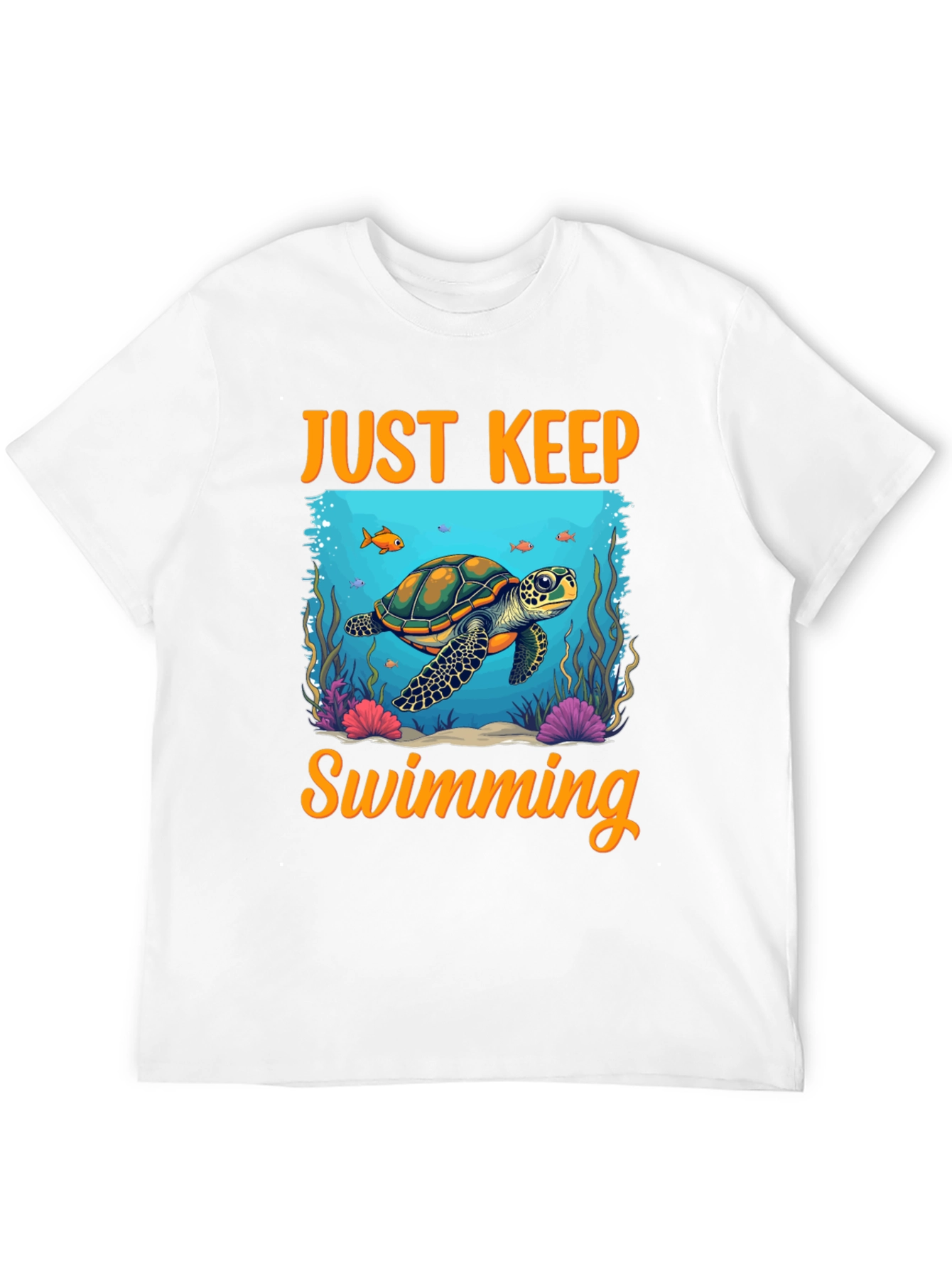 Just Keep Swimming Turtle Graphic Tee