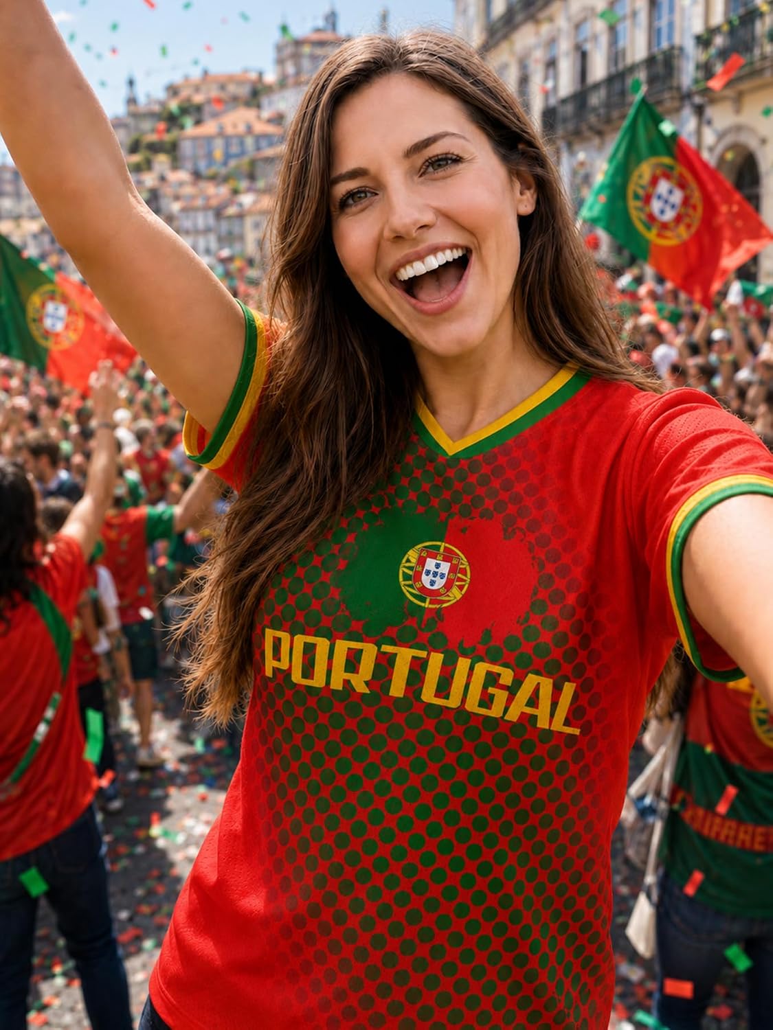 Custom Soccer Jersey Flag Uniform Shirt for Fans, Personalized Name & Numbers