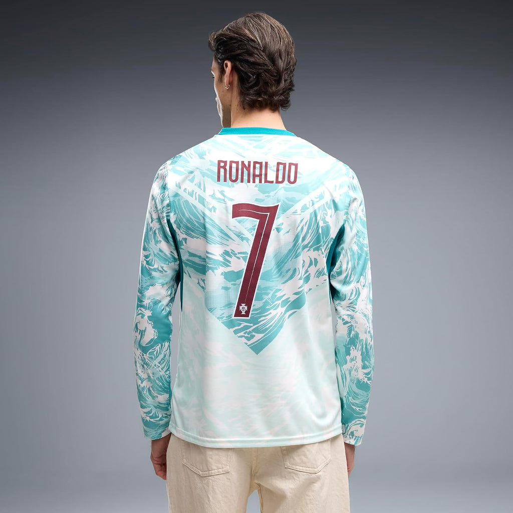 Men's Portugal Away Long Sleeve Soccer Jersey