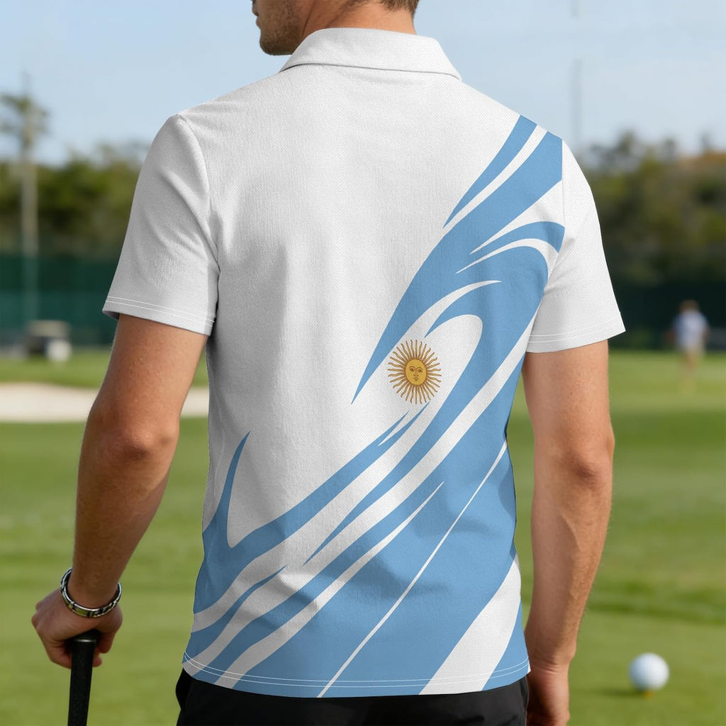 Men's Short Sleeve Novelty Polo Shirt Moisture Wicking Casual Top