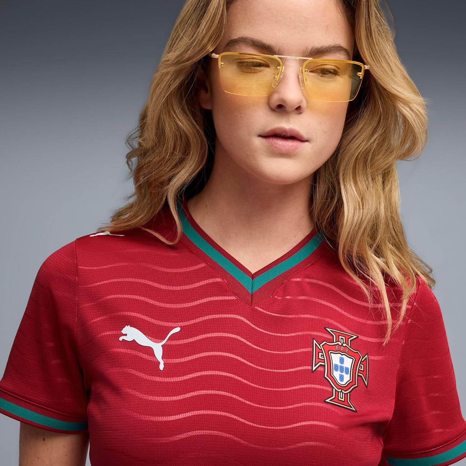 Women's Portugal Home Crew Neck Short Sleeve Soccer Jersey