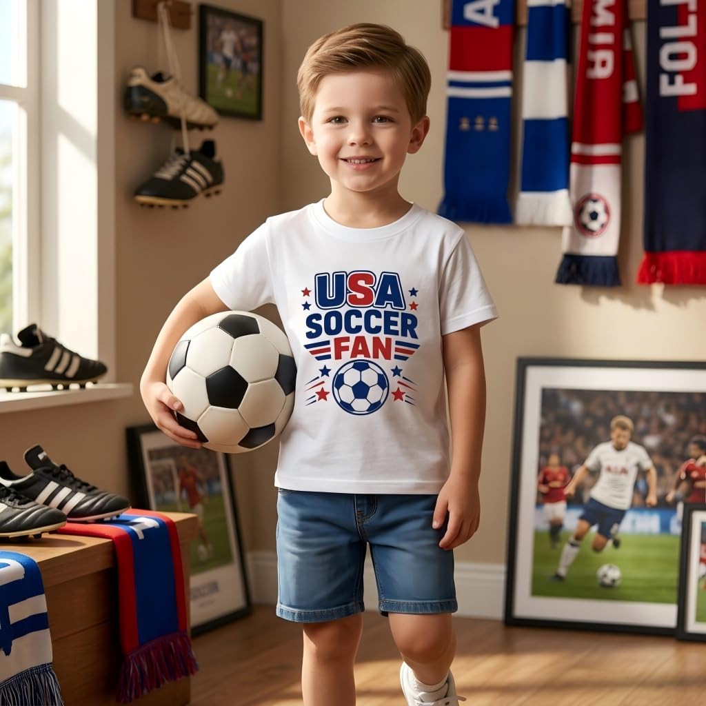Kids Soccer Jersey Tee for Boys Girls Youth Sizes 5-9T