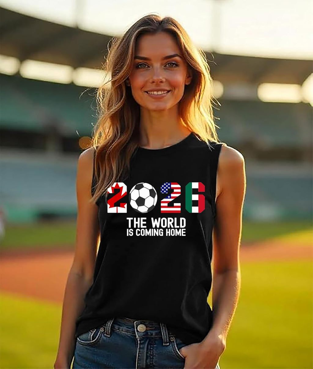Women's Soccer Cup Sleeveless Tank Top - Game Day Sports Fan Jersey