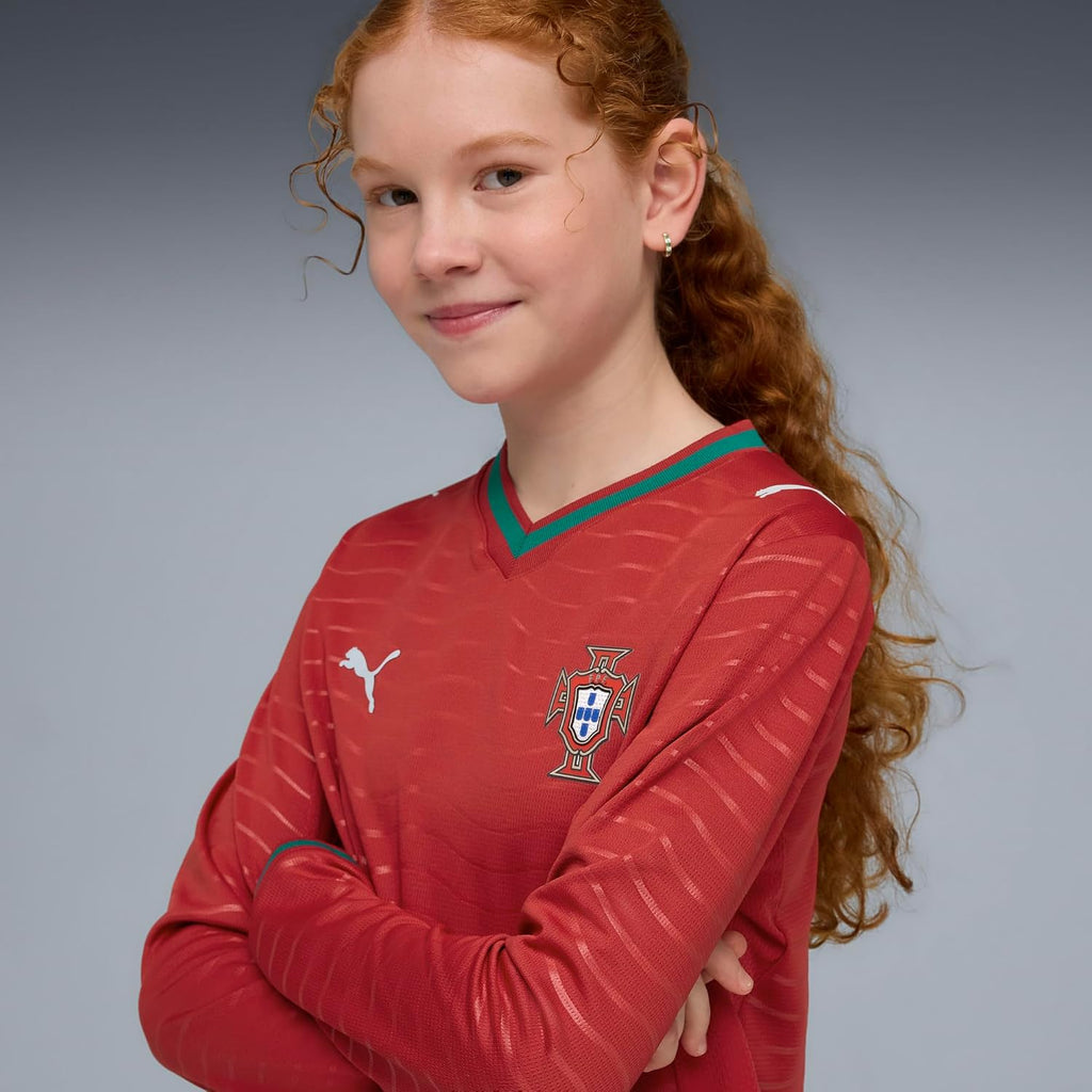 Junior Portugal Home Long Sleeve Soccer Jersey