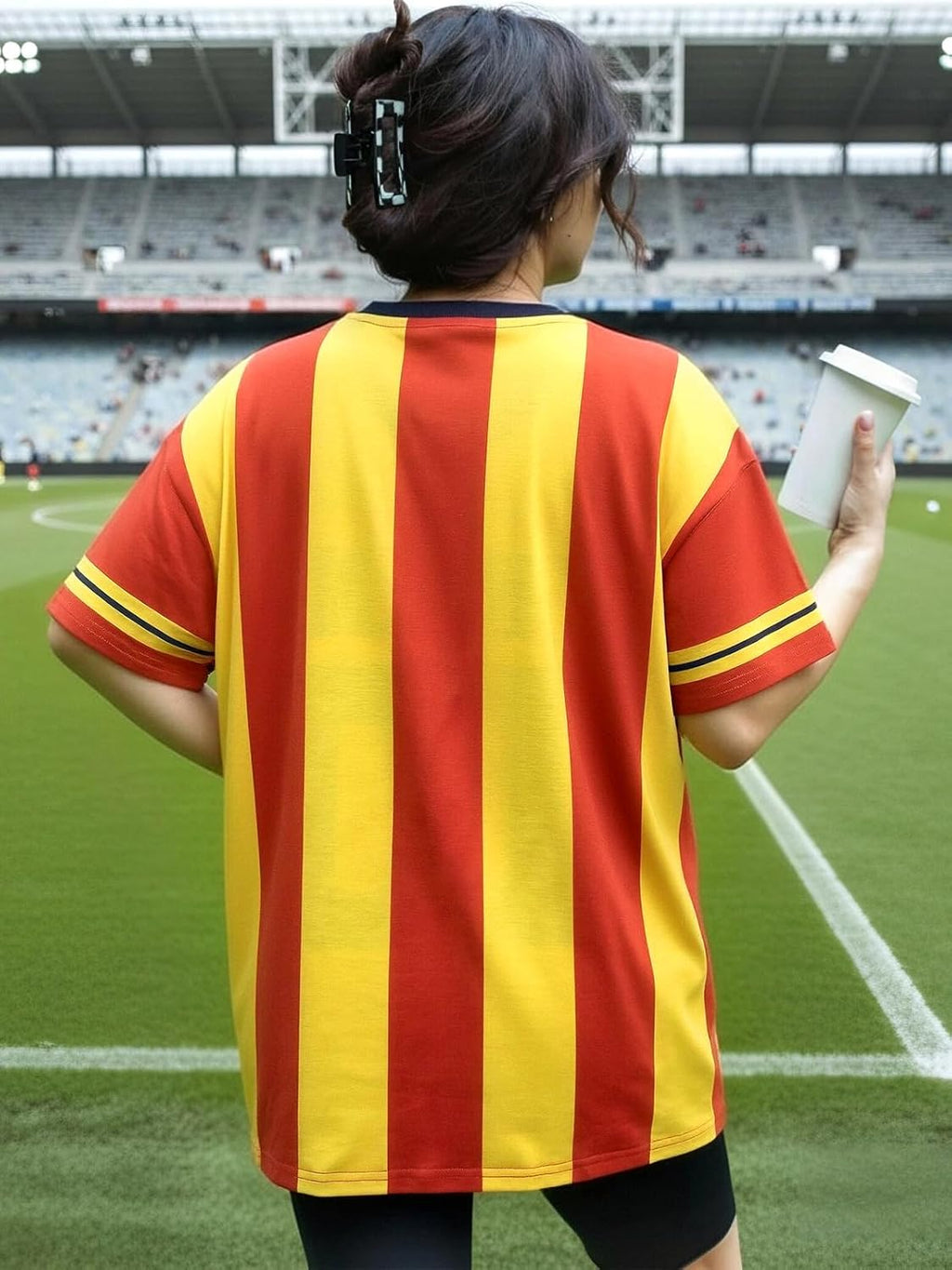 Women's Oversized Soccer Jersey V-Neck Tee