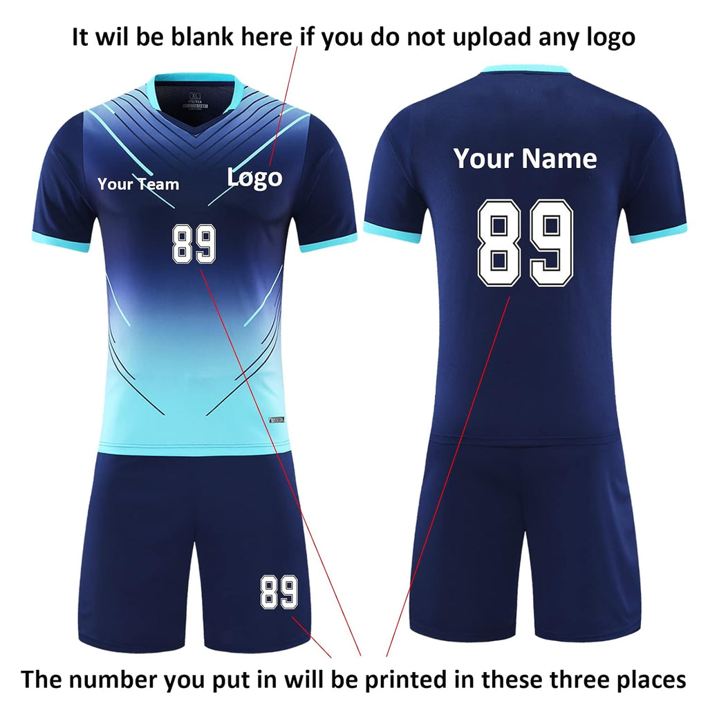 Custom Kids & Adults Soccer Jersey Set with Name, Number & Team Logo