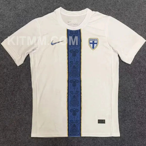 2025/26 Finland Home White Fans Soccer Jersey Detail 2