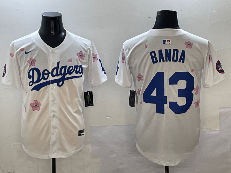 Men's Los Angeles Dodgers Anthony Banda #43 White Replica Player Jerseys
