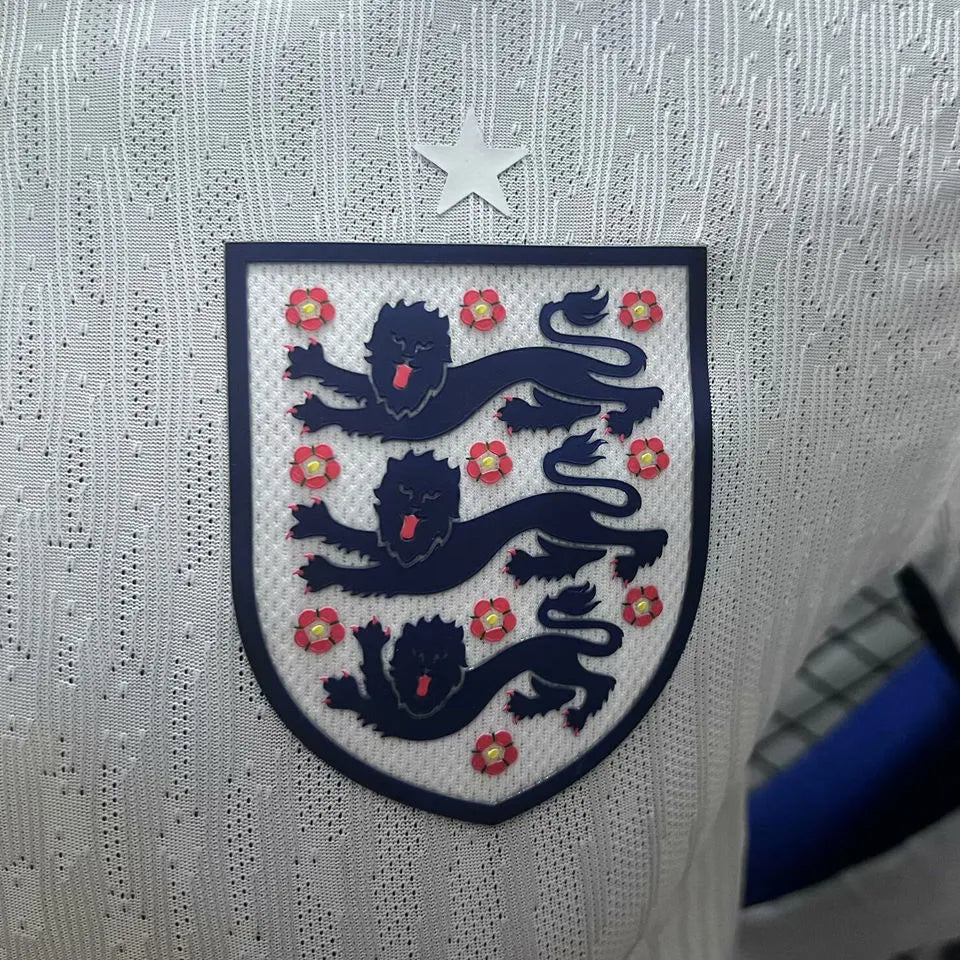 2024/25 England Home White Player Version Long Sleeve Jersey Detail 2