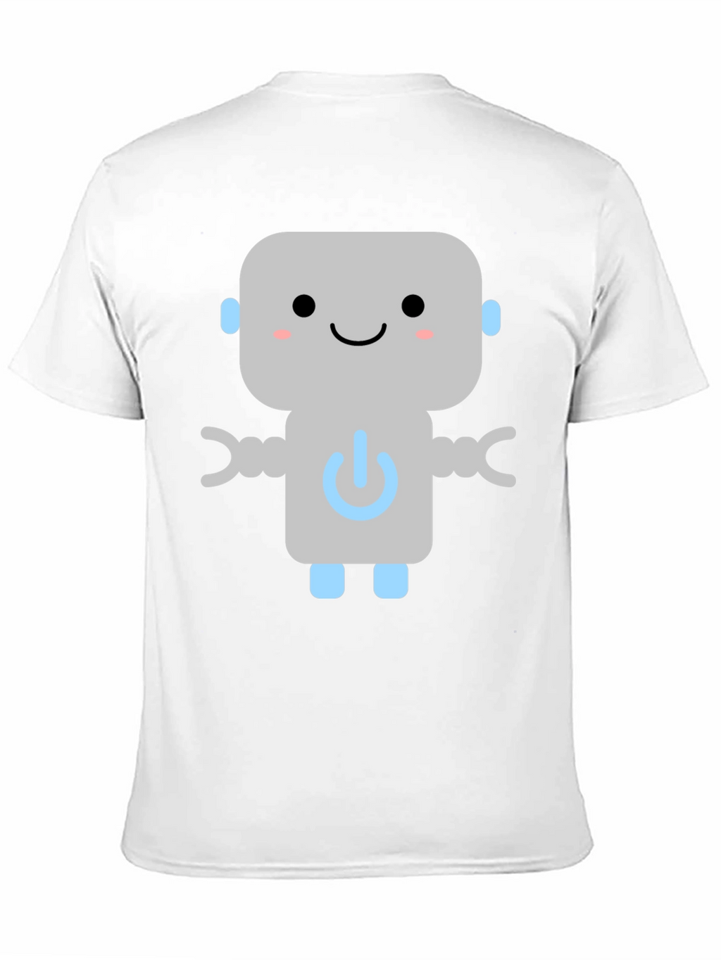 Cute Robot Graphic Tee - Black Cotton T-Shirt