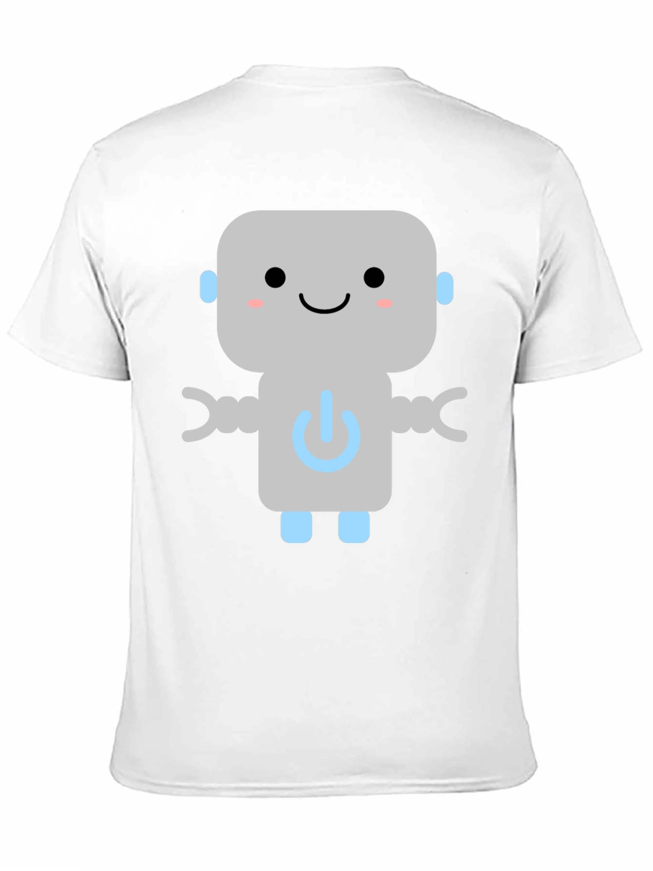 Cute Robot Graphic Tee - Black Cotton T-Shirt