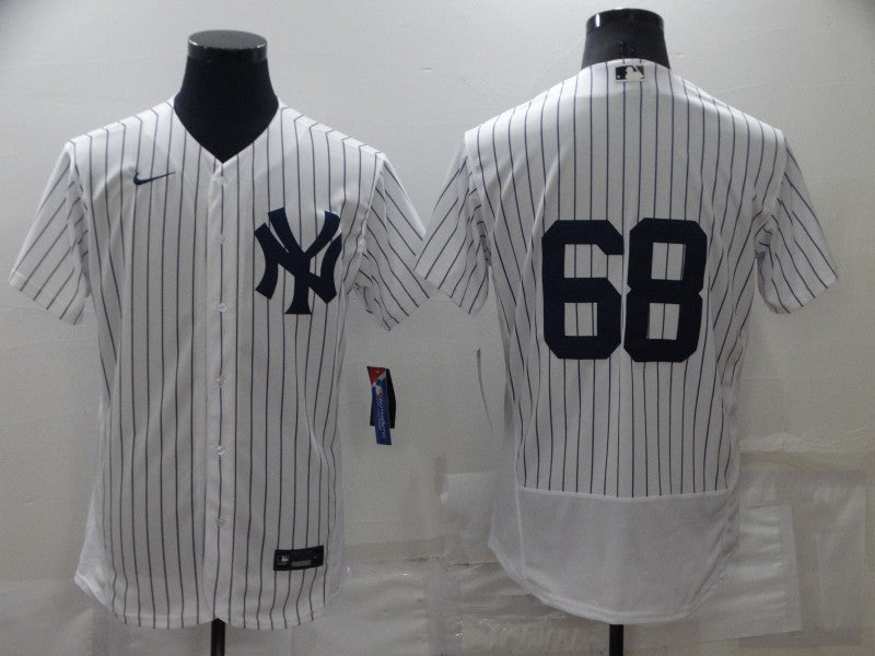 Men's New York Yankees Dellin Betances #68 White Replica Player Name Jerseys