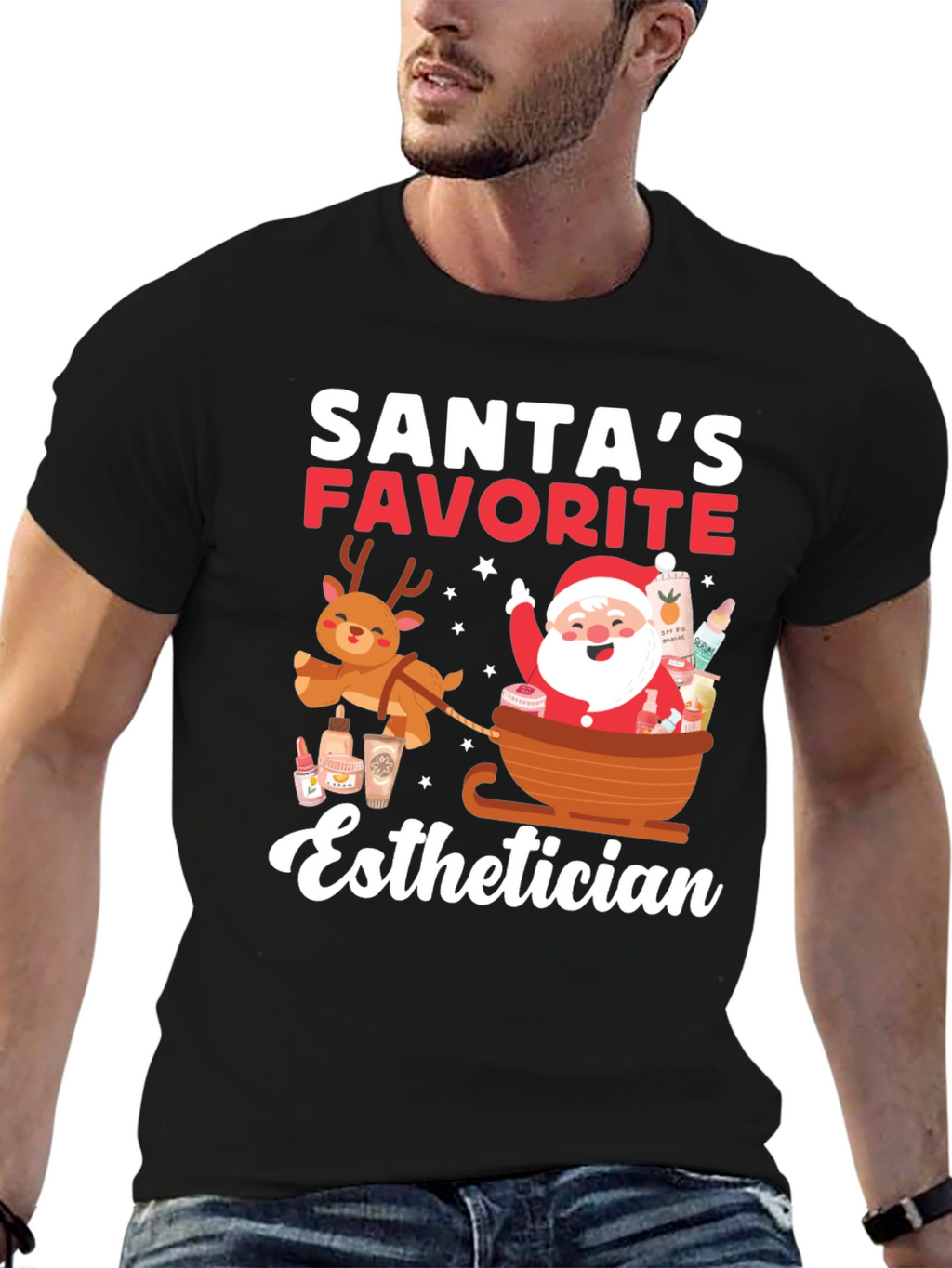 Santas Favorite Esthetician T-Shirt - Holiday Cheer!