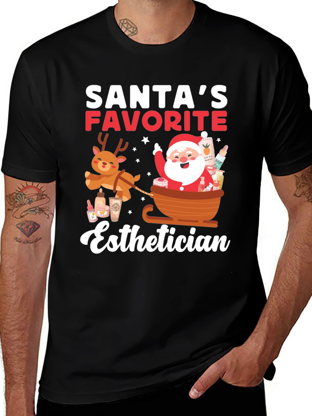 Santas Favorite Esthetician T-Shirt - Holiday Cheer!