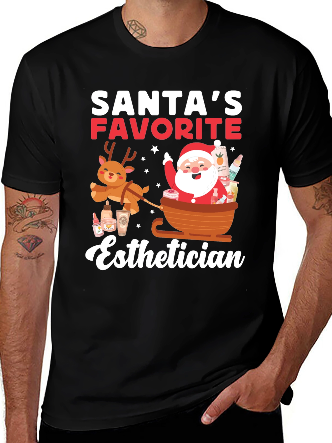 Santas Favorite Esthetician T-Shirt - Holiday Cheer!