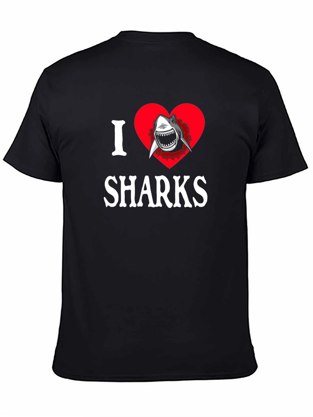 I Heart Sharks Graphic T-Shirt - Black Cotton Tee