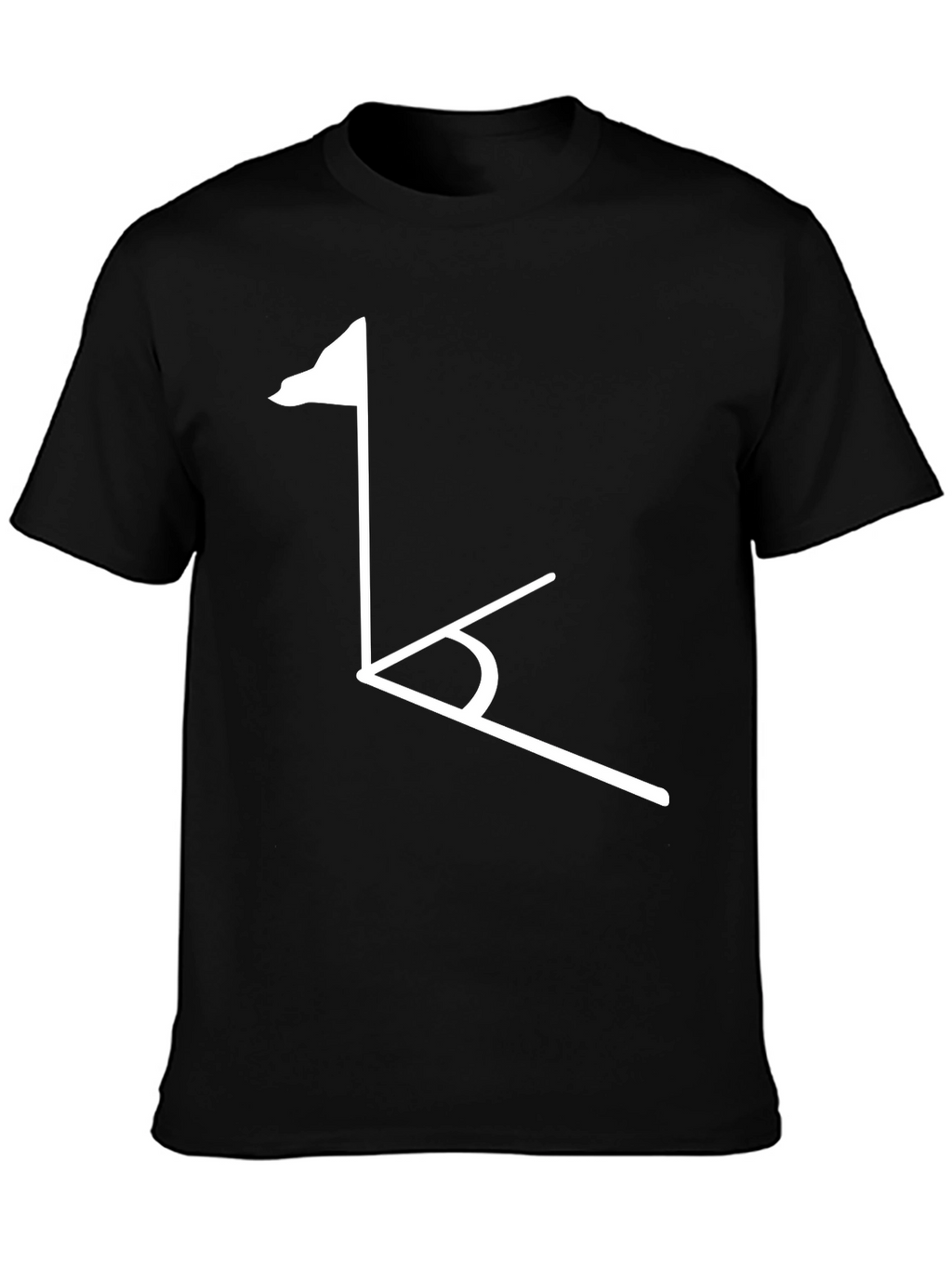 Golf Tee Black T-Shirt - Modern Geometric Design
