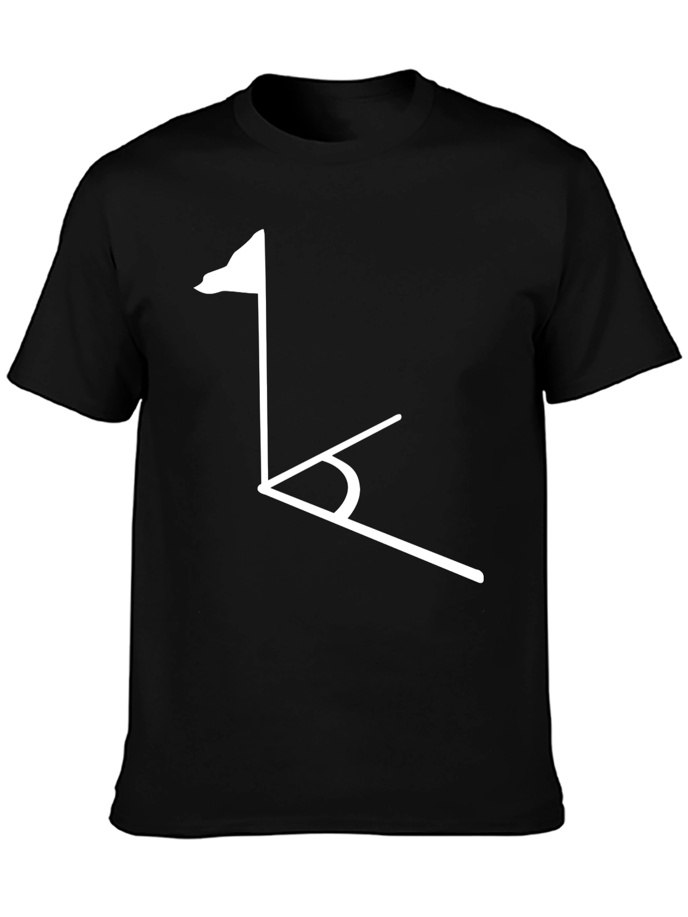 Golf Tee Black T-Shirt - Modern Geometric Design