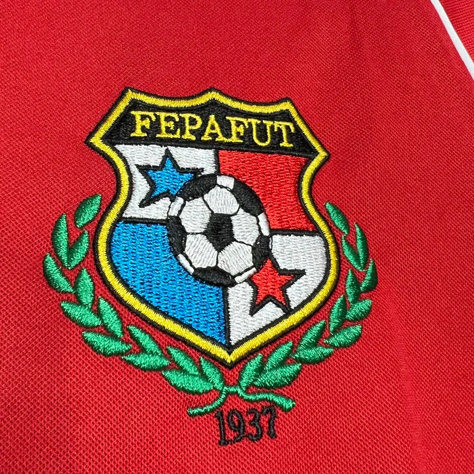 1998/99 Panama Home Red Retro Soccer Jersey Detail 2
