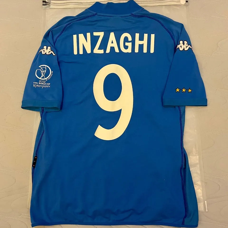 2002 taly Home Blue Retro Soccer Jersey No armband 没有臂章 Back