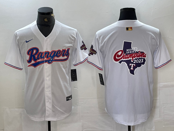 Men's Texas Rangers White 2024 Gold Collection Game Jerseys