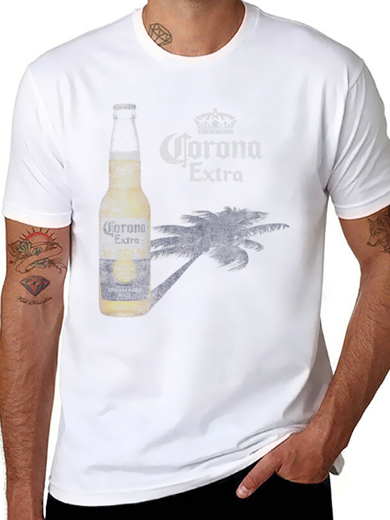 Corona Extra Beer Graphic Print T-Shirt
