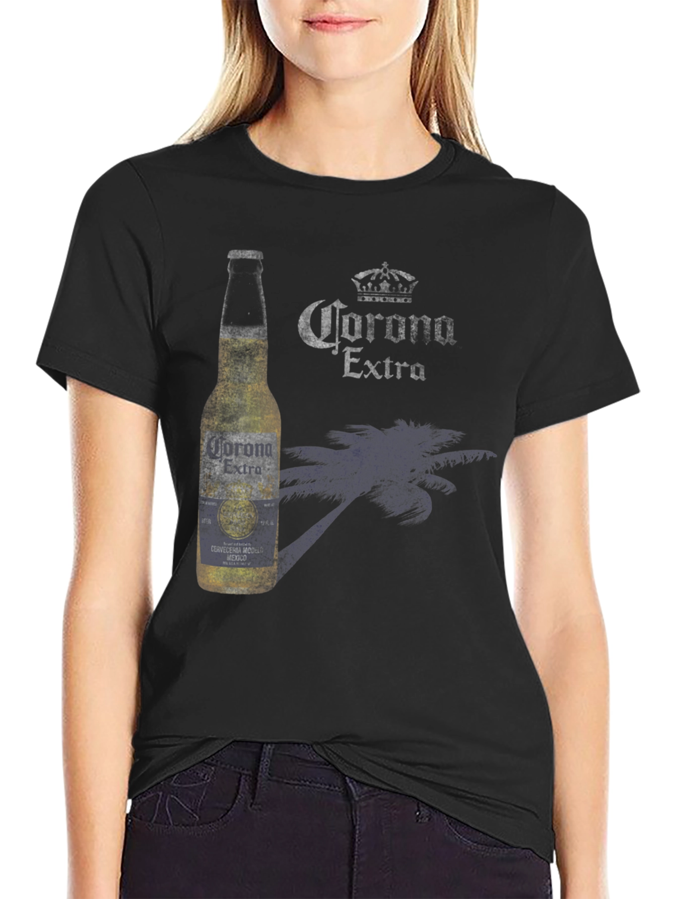 Corona Extra Beer Graphic Print T-Shirt