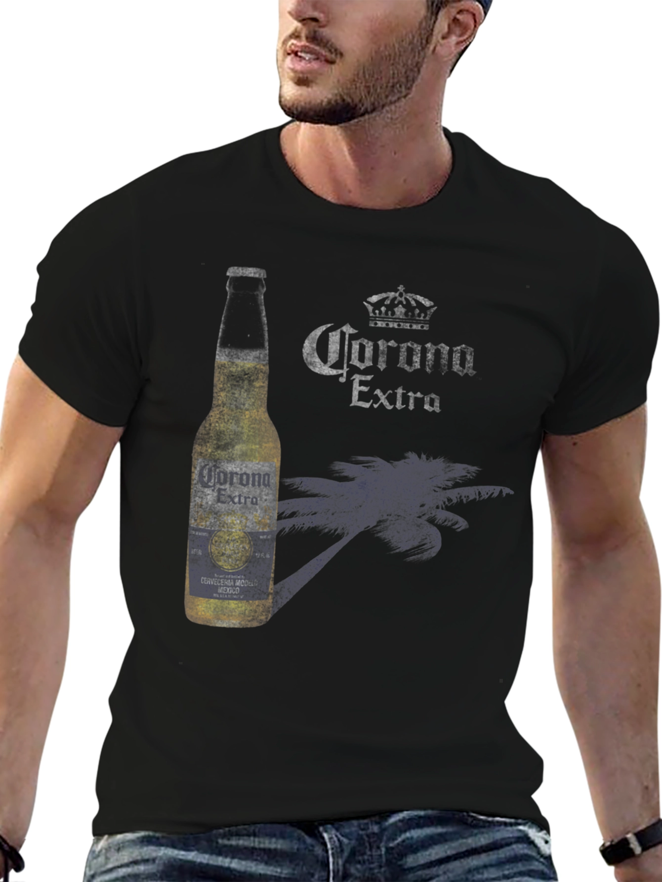 Corona Extra Beer Graphic Print T-Shirt
