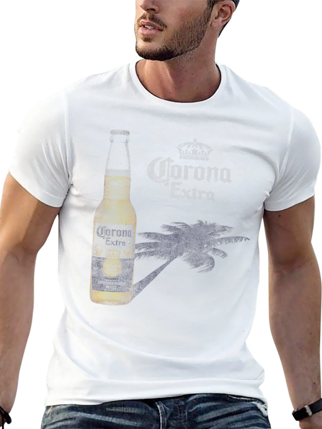 Corona Extra Beer Graphic Print T-Shirt