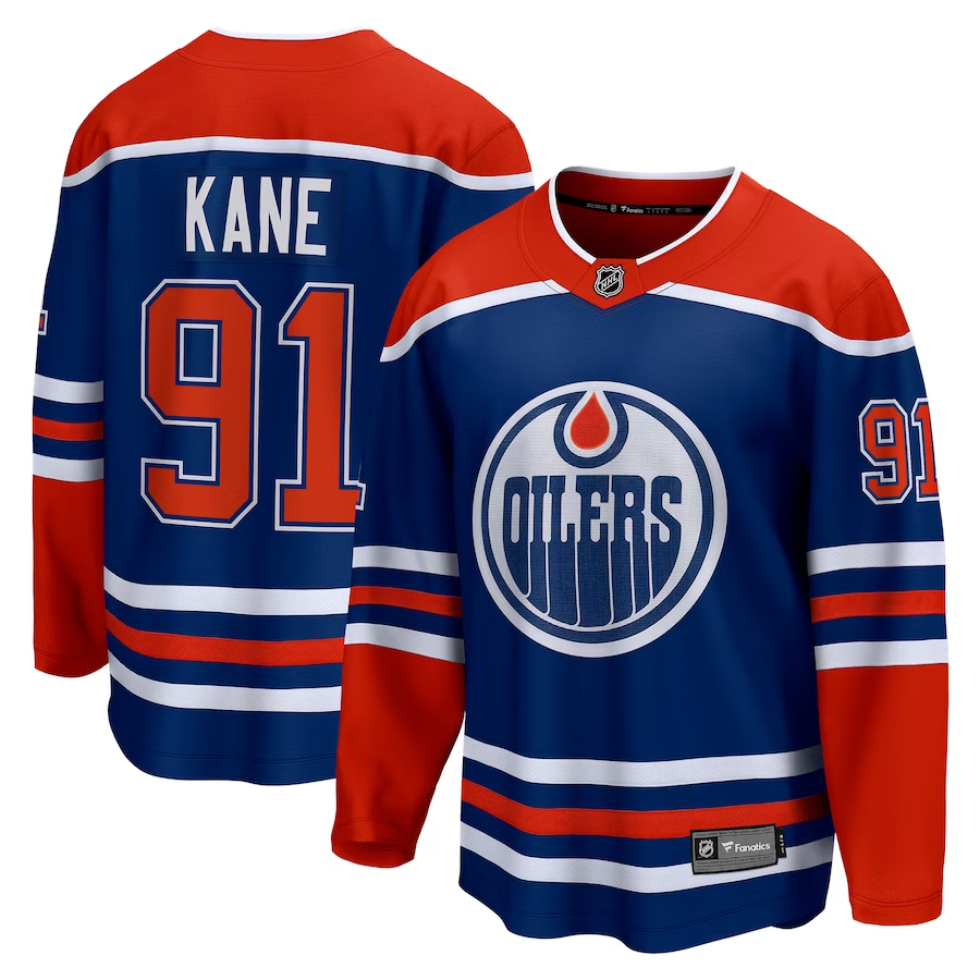 Men's Edmonton Oilers Evander Kane #91 Royal Home Breakaway Player Jerseys