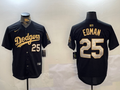 Men's Los Angeles Dodgers Tommy Edman #25 Black Game Player Jerseys