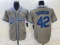 Men's Los Angeles Dodgers Jackie Robinson #42 Gray Player Jerseys Joint Edition