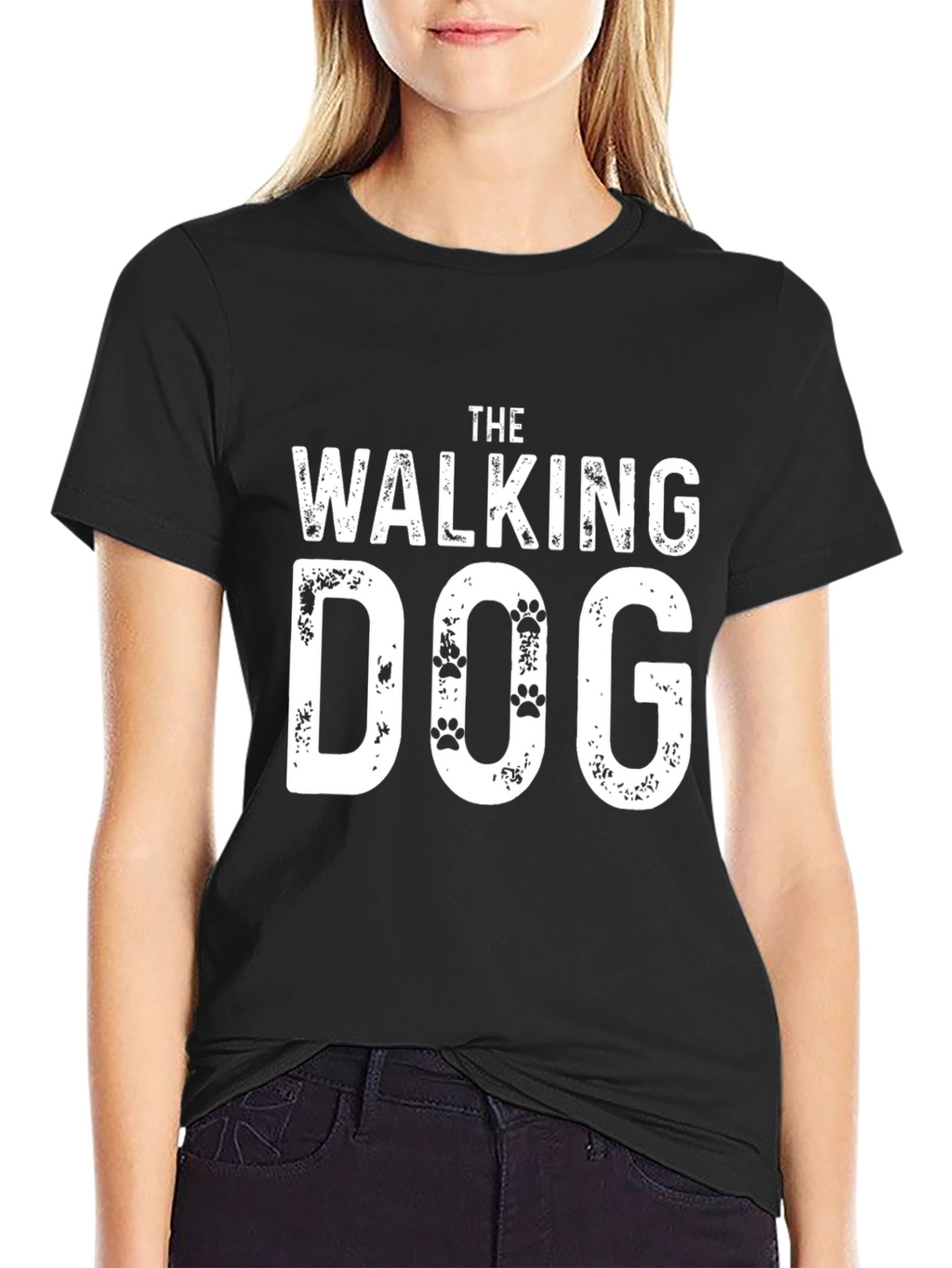 The Walking Dog T-Shirt - Black Novelty Tee