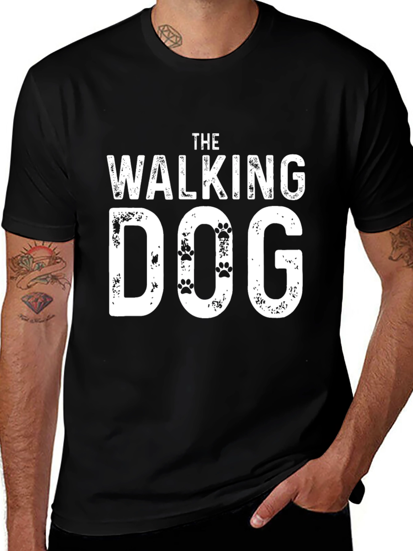The Walking Dog T-Shirt - Black Novelty Tee