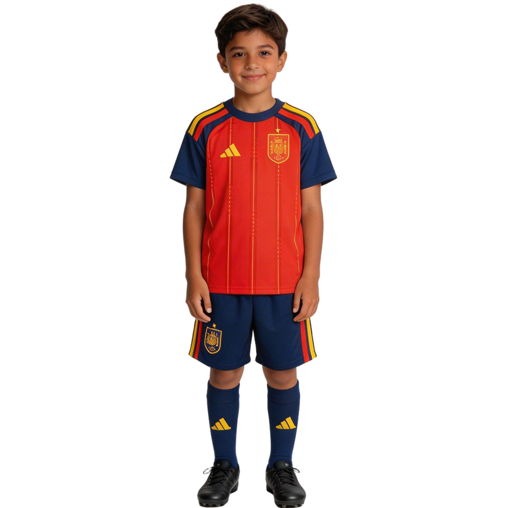 Kids Spain Home Jersey Full Kit World Cup 2026 - [Super Replica] Front