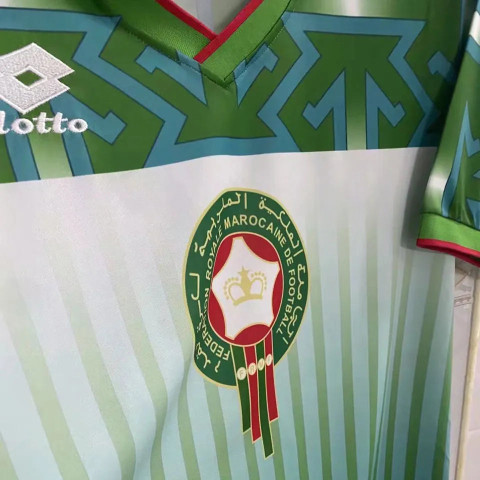 1994/95 Morocco Green Retro Soccer Jersey Detail 3