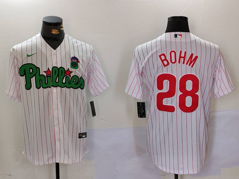 Men's Philadelphia Phillies Alec Bohm #28 White Limited Player Jerseys