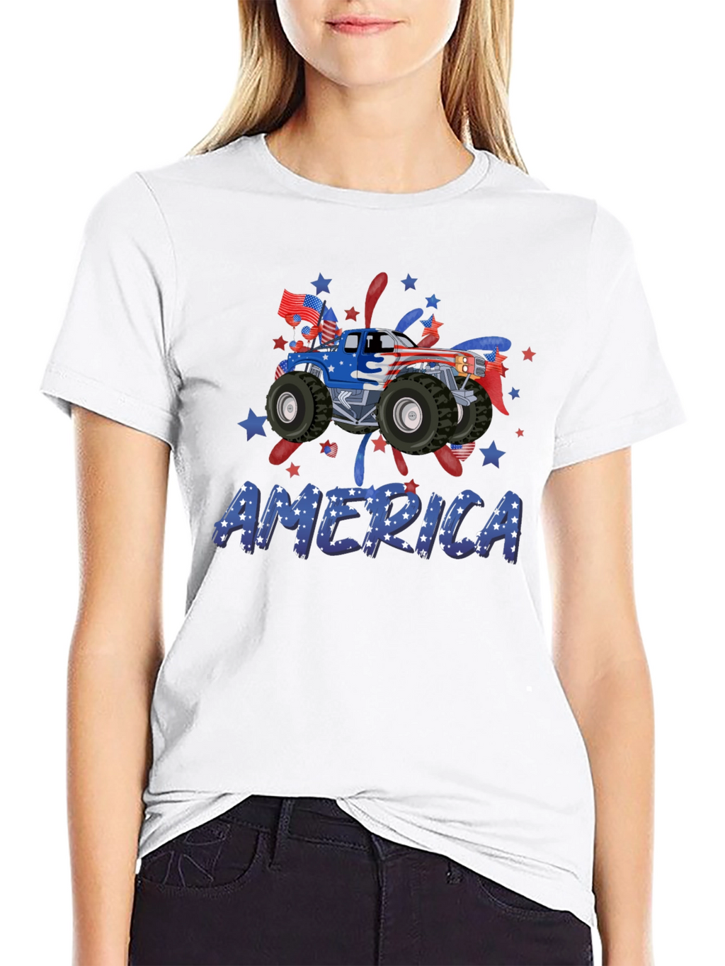 Patriotic Monster Truck Tee - America USA Pride