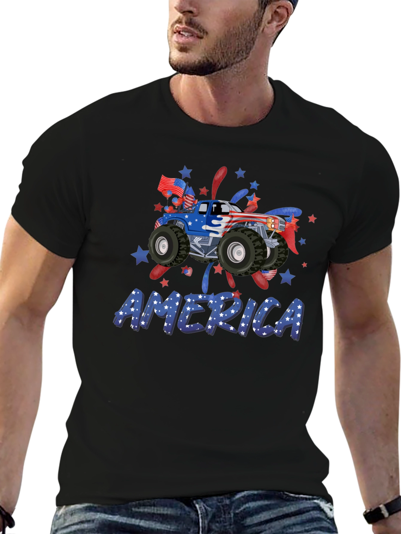 Patriotic Monster Truck Tee - America USA Pride