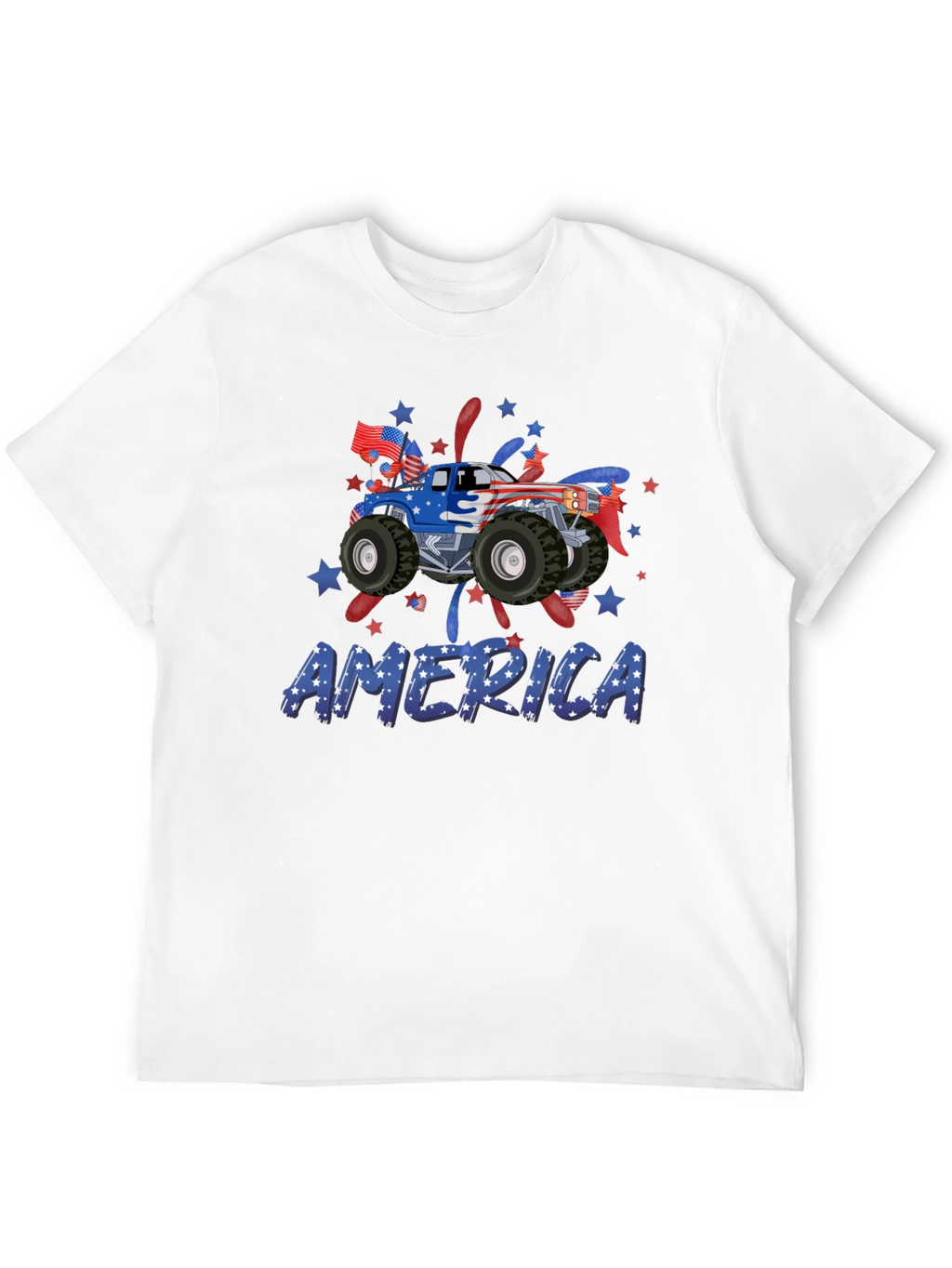 Patriotic Monster Truck Tee - America USA Pride