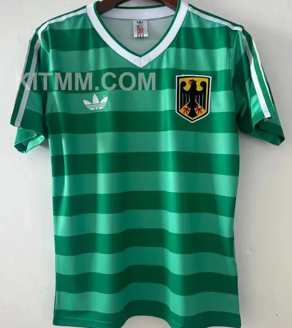 1984 Germany Away Green Retro Soccer Jersey Front