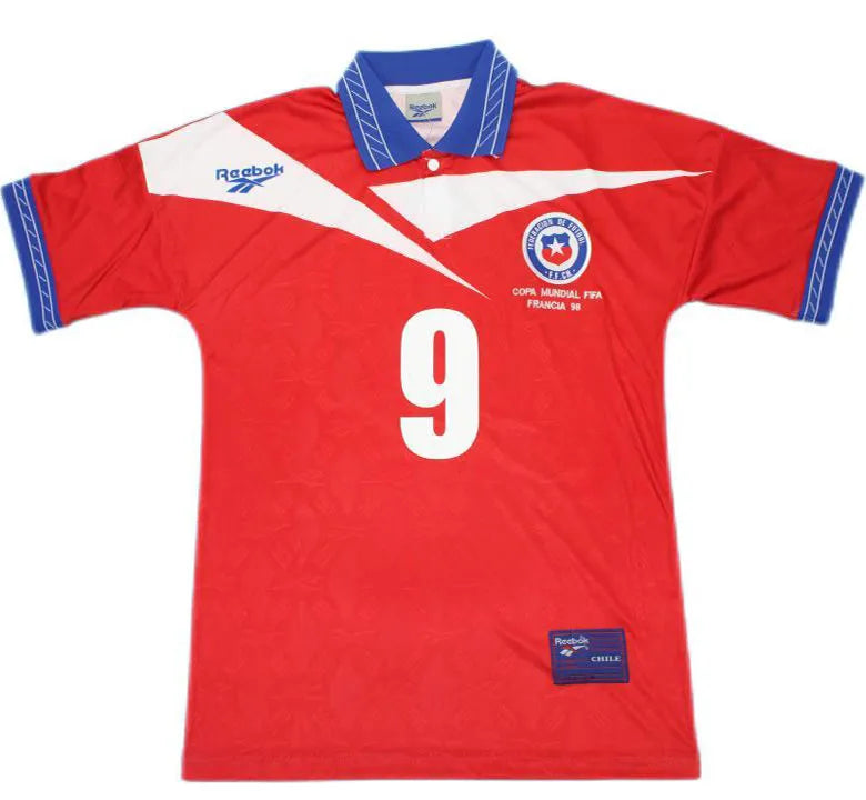 1998 Chile Home Red Retro Soccer Jersey Detail 1