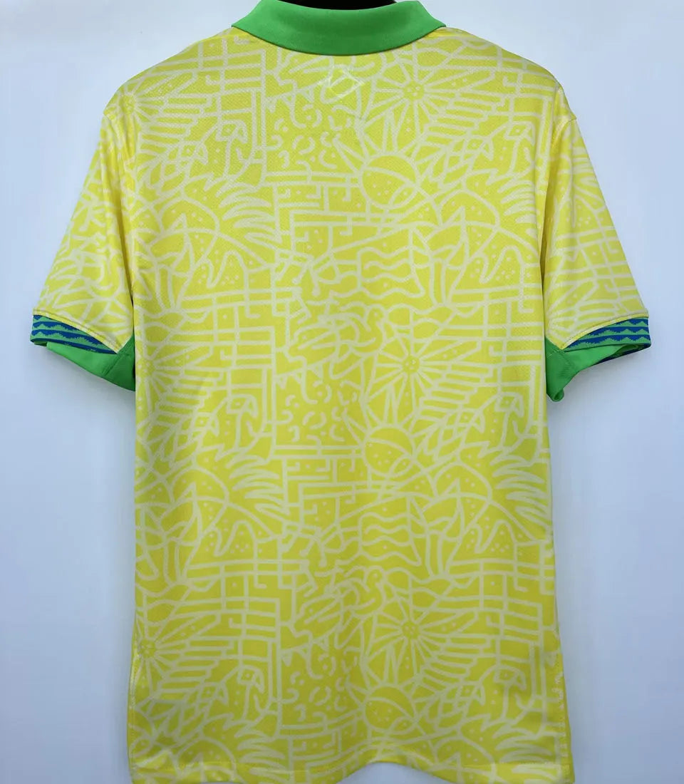 2024/25 Brazil 1:1 Quality Home Yellow Fans Jersey Back