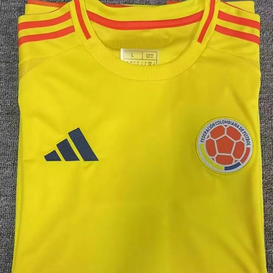 2024/25 Colombia Home Yellow Fans Soccer Jersey Detail 1