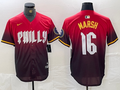 Men's Philadelphia Phillies Brandon Marsh #16 Red 2024 City Connect Limited Player Jerseys